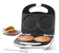 SugarWhisk Mini Crepiere Electrique, Machine a Crepe, Appareil Pancake, Machine a Pancake, idéale pour les crêpes, les biscuits, les oeufs, les Arepas et les sandwichs du petit déjeuner, blanc