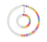 sugerou Collier et bracelet de perles réactives aux UV, bijoux à changement de couleur activés par la lumière du soleil, accessoires de plage d'été pour femme, Petit, Résine, Pas de gemme