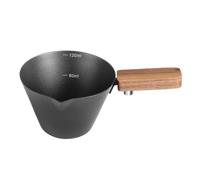 sugerou Espresso Extraction Cup with Walnut Handle, 120ml Coffee Measuring | Premium 304 stainless steel with walnut handle, designed for professional espresso extraction Noir 120ML