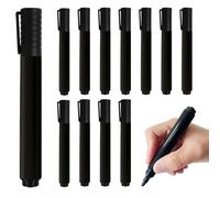 Sugeru 12Pièces-2mm Marqueurs Permanents, Encre Indélébile sur Tous Supports-Très Couvrante et Résistante, Marqueur Feutre Indelebile Noir, Marker Permanent Pointe Fine