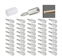 Sugeru®38Pcs Taquet Etagere,Support pour Étagères,Cremaillere,Chevilles de Murale,Fixation Étagere Invisible,En acier massif,Avec Bottes en Caoutchouc,pour Verre,Parquet, Armoire,Bibliothèque (38pcs)
