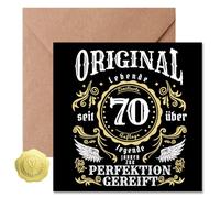 Sugeru Carte d'anniversaire 70 ans Oldschool - Carte d'anniversaire 70 ans avec enveloppe - Cadeaux pour le 70e anniversaire femme homme - Carte d'anniversaire amusante (70)