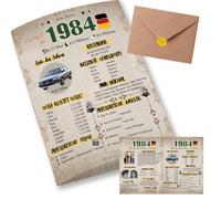 Sugeru Carte d'anniversaire spéciale 41 ans avec enveloppe | Cadeau de 1984 ans pour femme et homme | Soixantième décoration d'anniversaire drôle, excellente idée de cadeau, chronique, carte