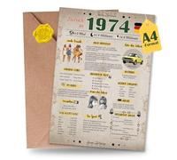 Sugeru Carte d'anniversaire spéciale 51 ans avec enveloppe | Cadeau de 1974 ans pour femme et homme | Soixantième décoration d'anniversaire drôle, excellente idée de cadeau, chronique, carte