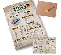 Sugeru Carte d'anniversaire spéciale 60 ans avec enveloppe | Cadeau vintage 1965 | 60e anniversaire femme homme | Décoration drôle, excellente idée cadeau, chronique, carte d'anniversaire - DIN A5 (60