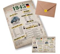 Sugeru Carte d'anniversaire spéciale 80 ans avec enveloppe | Cadeau de 1945 ans | 80e anniversaire femme homme | Soixtième décoration d'anniversaire drôle, excellente idée de cadeau, chronique, carte,