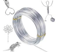 SUGERU® Fil de Aluminium Souple Loisir Creatif - 1mm x 28m, DIY Fil de Fer Tricotin,Fabrication Bijoux,Tricotin Manuel,Fil Metallique pour Bijoux,pour la Artisanat,Jardin (1mm x 28m-argent)
