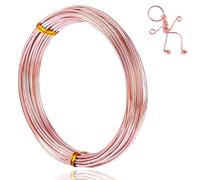 Sugeru® Fil de Aluminium Souple Loisir Creatif - 1mm x 28m, DIY Fil de Fer Tricotin,Fabrication Bijoux,Tricotin Manuel,Fil Metallique pour Bijoux,pour la Artisanat,Jardin (1mm x 28m-rose)
