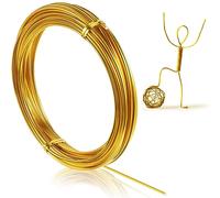 SUGERU® Fil de Aluminium Souple Loisir Creatif - 1mm x 28m, DIY Fil de Fer Tricotin,Fabrication Bijoux,Tricotin Manuel,Fil Metallique pour Bijoux,pour la Artisanat,Jardin (1mm x 28m-or)