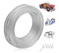 SUGERU® Fil de Aluminium Souple Loisir Creatif - 1mm x 28m, DIY Fil de Fer Tricotin,Fabrication Bijoux,Tricotin Manuel,Fil Metallique pour Bijoux,pour la Artisanat,Jardin (2mm x 20m-argent)