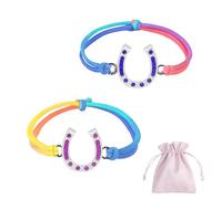 Sugeru Lot de 2 bracelets d'humeur pour fille (changement de température) avec 1 pochette à bijoux, petit cadeau d'anniversaire pour fille, bracelet d'amitié, 10.0 centimeters