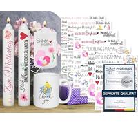 Sugeru® Lot de 6 tatouages de bougies (plus de 200 motifs) - Cadeau de fête des mères, impression par transfert d'eau | Film coulissant à l'eau | Film de bougie | Cadeau d'anniversaire pour maman,