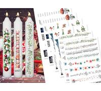 Sugeru Lot de 6 Tatouages de Noël (Plus de 200 Motifs) - Format A5, Impression par Transfert d'Eau | Film Coulissant pour Bougie | Autocollant de Noël | Décoration de Pâques, Bougie de l'Avent