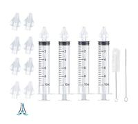 SUGERU® Seringue Nasale bebe,Mouche bebe avec Embouts de remplacement en silicone et brosse de nettoyage,Portable pipette nez bébé-sans BPA, Sécurité pipette nez bébé,aspirateur nasal -10ml(4 pièces)