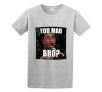SUGI-YOUNG Men's T-Shirt You Mad Bro Black L