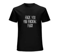 SUGI-YOUNG Short T-Shirt Shameless Inspired Fuck You You Fucking Fuck Black S