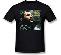 SUGI-YOUNG Street T-Shirt Marvin Gaye Whats Going on Vintage Gift for Men Funny Black XL