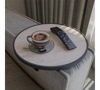 Sugodesign Plateau de canapé avec accoudoir, réglable, porte-gobelet, support résistant aux chocs, siège, 34 cm, aspect travertin