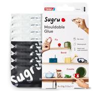 Sugru by tesa - Pâte Fixante Polyvalente à Modeler en Lot de 8 x 3.5 g - Pâte Durcissante Adhésive Polyvalente pour Décorer, Coller, Réparer, et pour Bricolage Créatif - Noir et Blanc