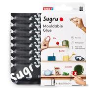 Sugru by tesa - Pâte Fixante Polyvalente à Modeler en Lot de 8 x 3.5 g - Pâte Durcissante Adhésive Polyvalente - Pour Réparer, Coller et Fixer sans Percer - Noir