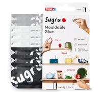Sugru by tesa - Pâte Fixante Polyvalente à Modeler en Lot de 8 x 3.5 g - Pâte Durcissante Adhésive Polyvalente - Pour Réparer, Coller et Fixer sans Percer - Noir, Blanc et Gris