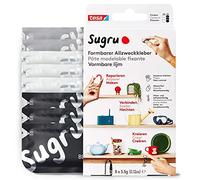 Sugru by tesa - Pâte Fixante Polyvalente à Modeler en Lot de 8 x 3.5 g - Pâte Durcissante Adhésive Polyvalente - Pour Réparer, Coller et Fixer sans Percer - Noir, Blanc et Gris