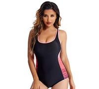 SUGSHYN Maillot de Bain Femme 1 Pièces, Gainant Ventre Plat Sexy Maillot de Bain Réglable Rembourré Racerback Push Up Amincissant Monokini