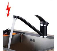 Suguword Robinet de cuisine basse pression en laiton, mitigeur monocommande - Cartouche en céramique de qualité supérieure et joints pour une longue durée de vie et protection anti-goutte - Montage