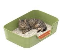 Suhaco Bac à litière à entrée basse pour chatons, grands bacs à litière pour chats âgés - Petite litière en plastique pour petits chats avec marchepied - Nettoyage facile - 61 x 40,6 x 12,7 cm (L x l