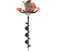 SUHBFNOL Tière De Terre À Essence De 71cc À 2 Coups 2,3 KW De Clôture De Jardin Lourde Digger De Trous De Clôture avec Réservoir De Carburant De 1L 3 Bits De Forage Et Pôle D'extension