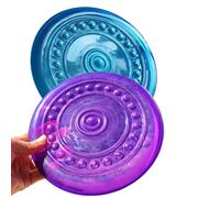 SUHEEUS Lot de 2 disques volants pour chien - En caoutchouc - Durables - Indestructibles - 18,5 cm - 90 g - Couleurs bleues et violettes - Pour dressage de chiens de petite et moyenne taille