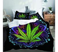 SUHETI Parure de lit Adulte,Housse de Couette,Feuille de Cannabis, Marijuana, Herbe, Mauvaise Herbe, Ganja. Stupéfiant illicite, Drogue illicite,1 Housse de Couette 200 x 200cm