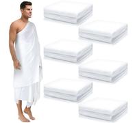 Suhine Ahram Ihram Ehram pour Hajj et Umra Vêtements islamiques Ihram pour homme Umra Blanc Hajj Cadeaux 105 x 200 cm, blanc, Medium