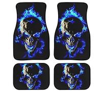 Suhoaziia Blue Flame Lot de 4 Tapis de Sol Caoutchouc Voiture Avant et Arrière, Antidérapant, Protection Intempéries, pour la Plupart des Véhicules