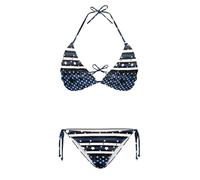 Suhoaziia Maillot de bain d'été 2 pièces pour femme - Maillot de bain tendance - Bretelles spaghetti - Triangle, Star Stripe, XXL