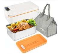 SuhoFutus Boîte à déjeuner électrique, avec fonction chauffante par batterie USB, 1 l, 40 W, boîte chauffante portable, avec sac isotherme, pour le bureau et les voyages