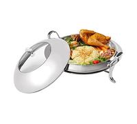 SuhoFutus Bol isotherme portable en acier inoxydable d'une capacité de 3 l, couvercle en verre transparent et double poignée, idéal pour le camping, les pique-niques, les excursions en famille et