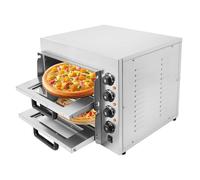 SuhoFutus Four à pizza 3000 W, double étage, réglage précis de la température de 50 à 350 °C, fenêtre de visualisation et éclairage intérieur, grande capacité pour pizza de 14", four à pizza