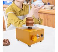 SuhoFutus Mini disque rotatif en céramique 24 W 10 cm 0-2000 tr/min avec 8 outils, 2 plateaux rotatifs, pour le traitement de l'argile, les projets d'art et le bricolage (jaune)