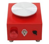 SuhoFutus Mini disque rotatif en céramique 24 W - 10 cm - 0-2000 tr/min - Avec 8 outils, 2 plateaux rotatifs - Pour le traitement de l'argile, les projets d'art et le bricolage (rouge)