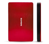 SUHSAI Disque Dur Externe USB 3.0 1 to, léger, pour la Sauvegarde et Le Stockage des données, Disque Dur de Jeu Portable, Stockage étendu pour Ordinateur Portable, Mac, Ordinateur de Bureau (Rouge)