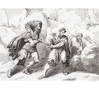 Suicide de Marcus Junius Brutus tombant sur son épée après sa défaite lors de la deuxième bataille de Philippi octobre 23 42 avant JC Après une œuvre du XIXe siècle de Bartolomeo Pinelli. Ken Welsh