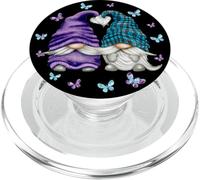 Suicide Prevention Cute Butterfly Pattern with Purple GNOME PopSockets PopGrip pour MagSafe