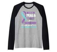 Suicide Prevention Wear Teal Purple Someone Meant The World Manche Raglan