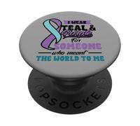 Suicide Prevention Wear Teal Purple Someone Meant The World PopSockets PopGrip Adhésif