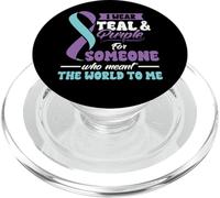 Suicide Prevention Wear Teal Purple Someone Meant The World PopSockets PopGrip pour MagSafe