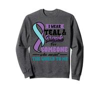 Suicide Prevention Wear Teal Purple Someone Meant The World Sweatshirt