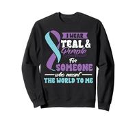 Suicide Prevention Wear Teal Purple Someone Meant The World Sweatshirt