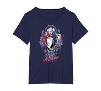 Suicide Squad Harley Quinn Bad Girl T-Shirt, Femme Grandes Tailles, Bleu Marine, 1X