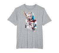 Suicide Squad Harley Quinn Bat at You T-Shirt, Homme Grandes Tailles, Gris Chiné, 3X Tall